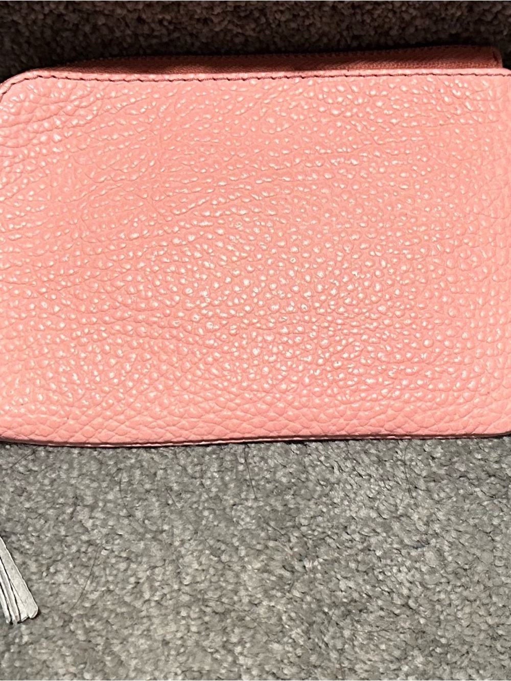 Fossil Pink Pebble Leather Wristlet with Tassel - Picture 6 of 7